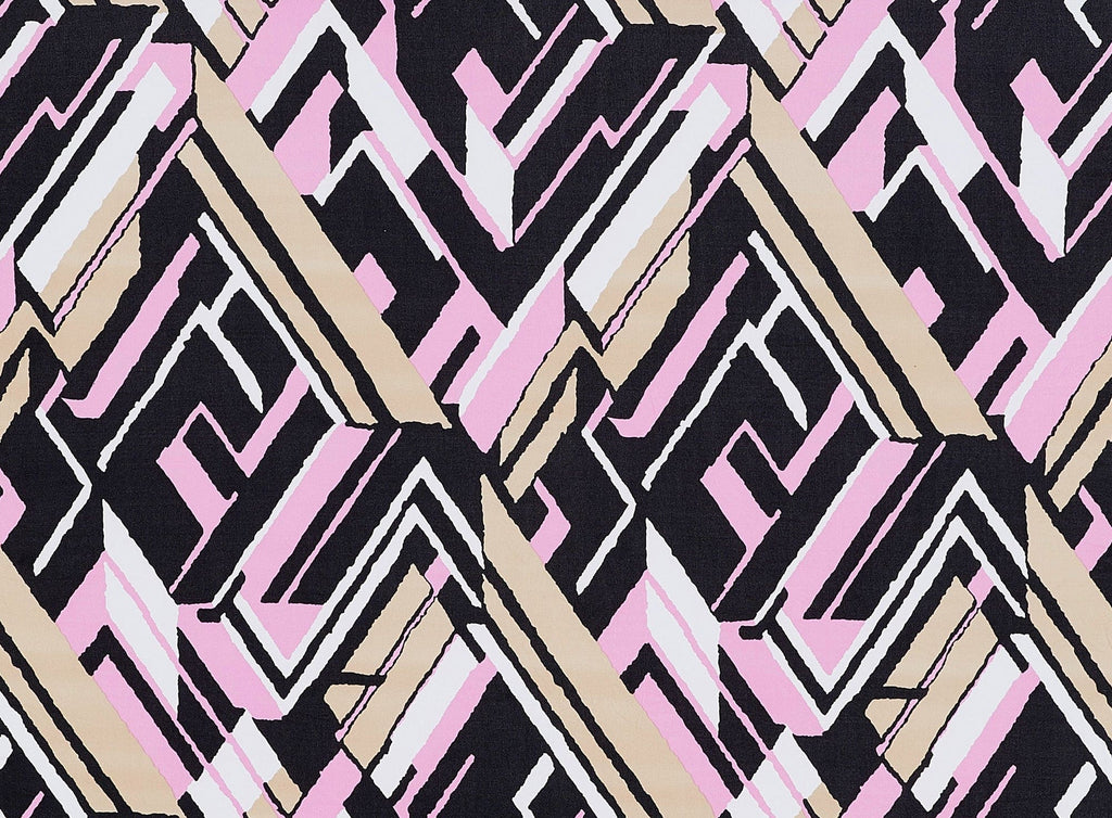 ABSTRACT CHEVRON ON ITY  | 50346-1181 926BLACK/ORCHID - Zelouf Fabrics