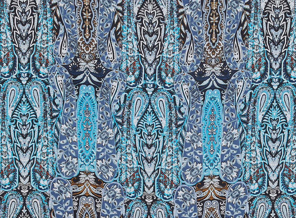 MIRROR PAISLEY PRINT ON WOOL DOBBY  | 50409-4633  - Zelouf Fabrics