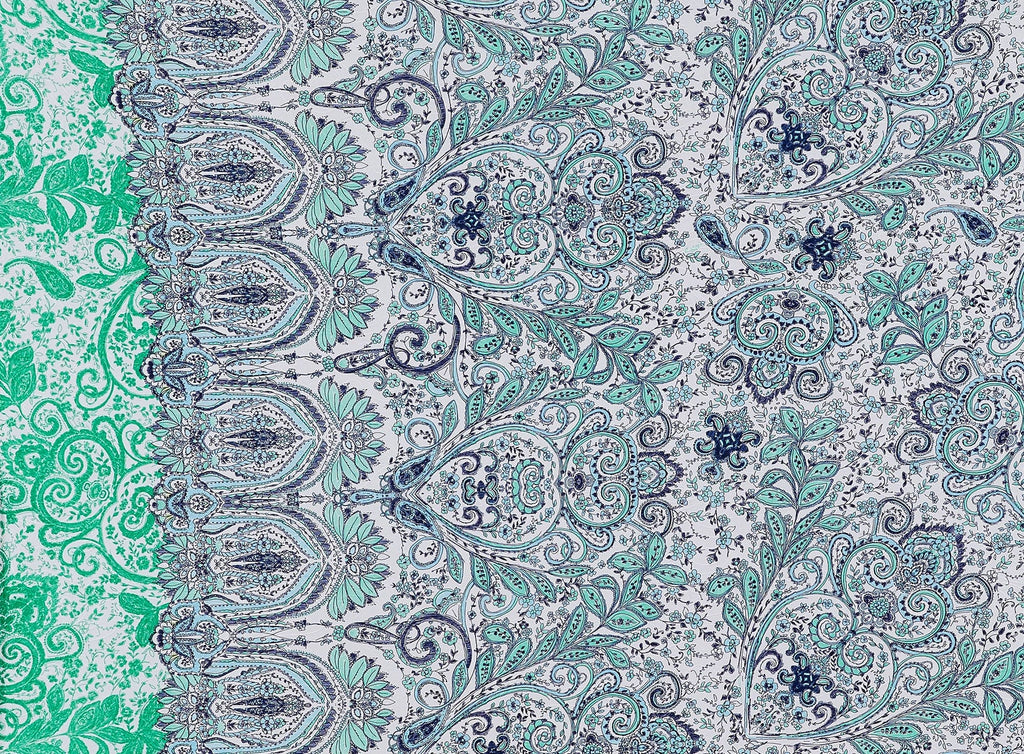 174 BLUE/GREEN | 50425-5420 - WOODSTOCK PAISLEY ON KNIT JACQUARD - Zelouf Fabrics