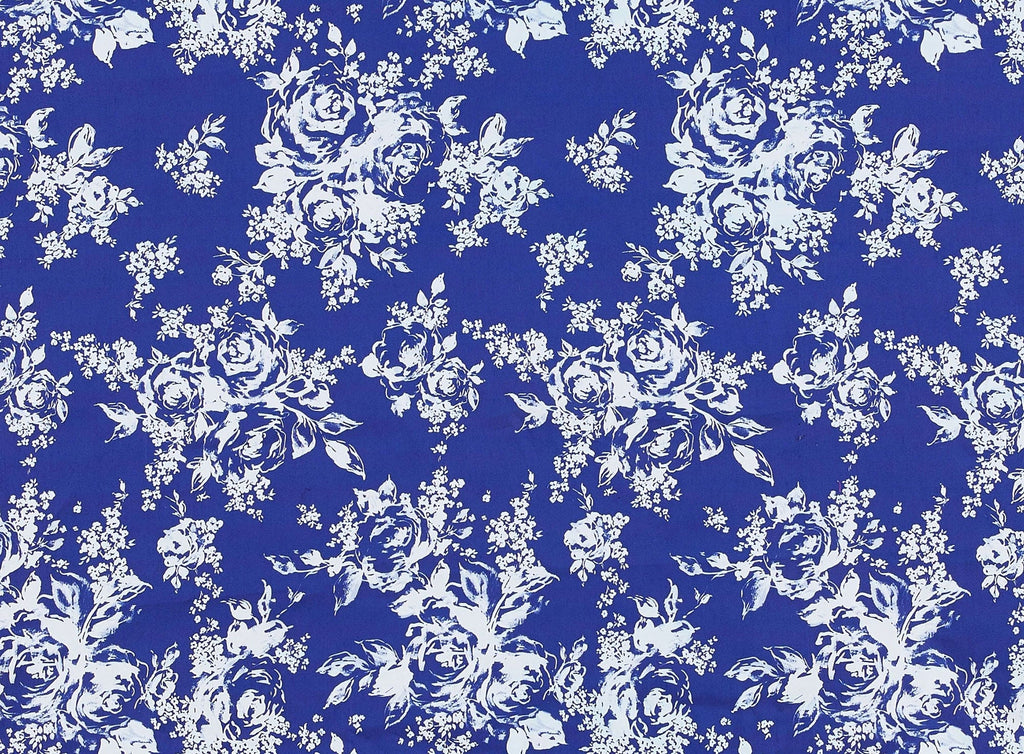 ROSE GARDEN ON STRETCH COTTON SATEEN  | 50432-5558  - Zelouf Fabrics