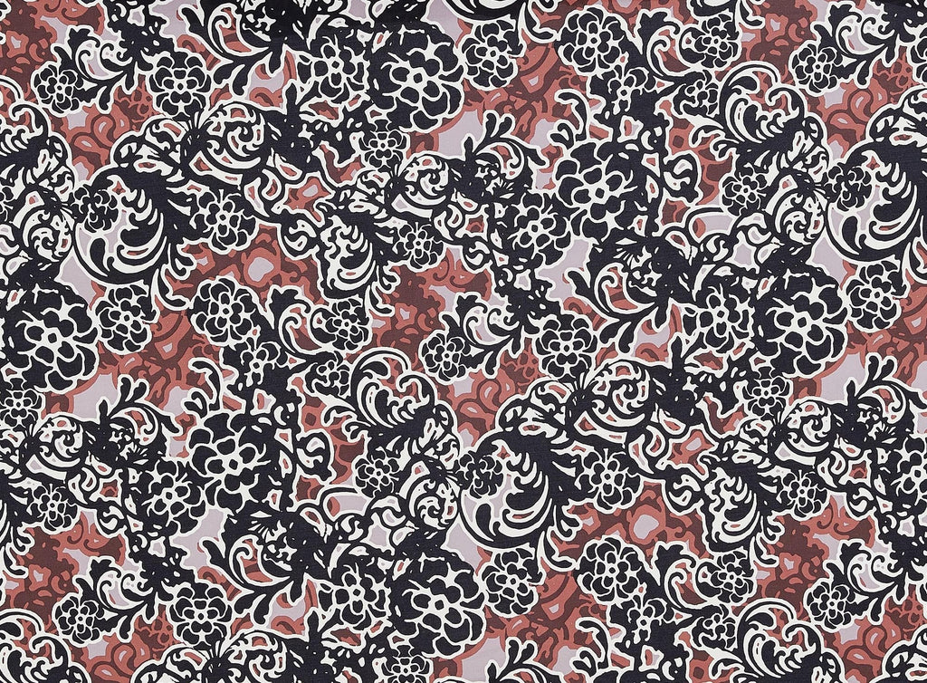 912 BLACK/BROWN | 50475-1181 - MOD SQUAD FLORAL ON ITY - Zelouf Fabrics