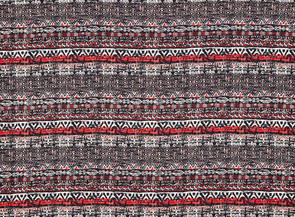 339 CORAL/RED | 50532-7268 - AZTEC BORDER ON HEAVY CDC - Zelouf Fabrics
