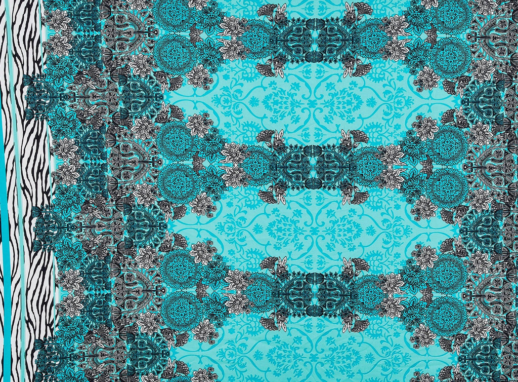 MODERN IKAIT DOUBLE BORDER ON SCUBA  | 50543-5631  - Zelouf Fabrics