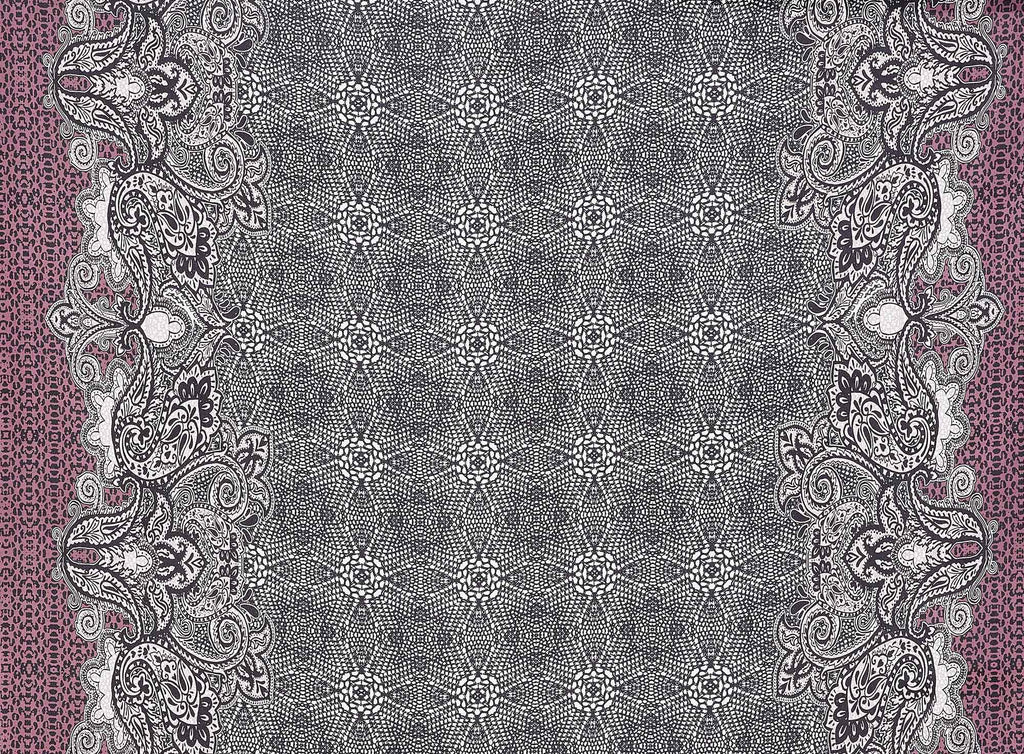50552-7268 - LACEY DOUBLE BORDER ON HEAVY CDC 129 PUTTY/BLACK - Zelouf Fabrics