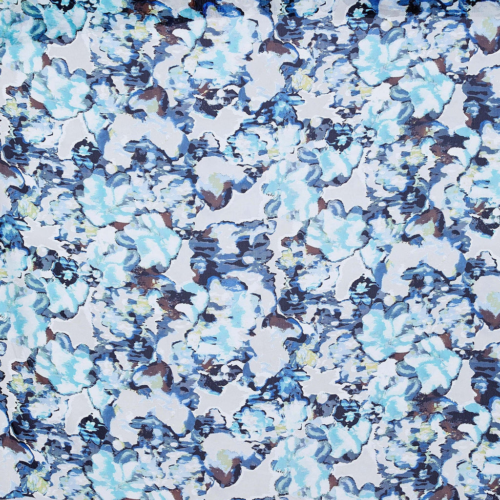409LTPUTTY/BLUE | 50626-3333 - ZS1401F PRINT HI MULTI CHIFFON - Zelouf Fabrics