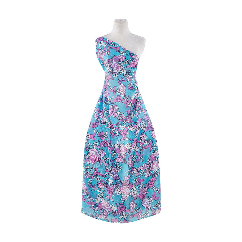 416 SKY/VIOLET | 50640-2222 - BLOSSOMS ON YORYU - Zelouf Fabrics