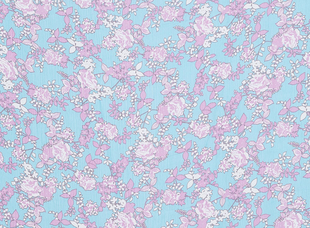 416 SKY/VIOLET | 50640-2222 - BLOSSOMS ON YORYU - Zelouf Fabrics
