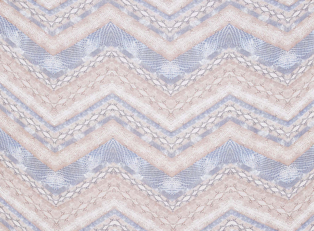 244 BROWN/BLUE | 50708-4522 - LARGE SKIN CHEVRON ON SILKY TOUCH - Zelouf Fabrics