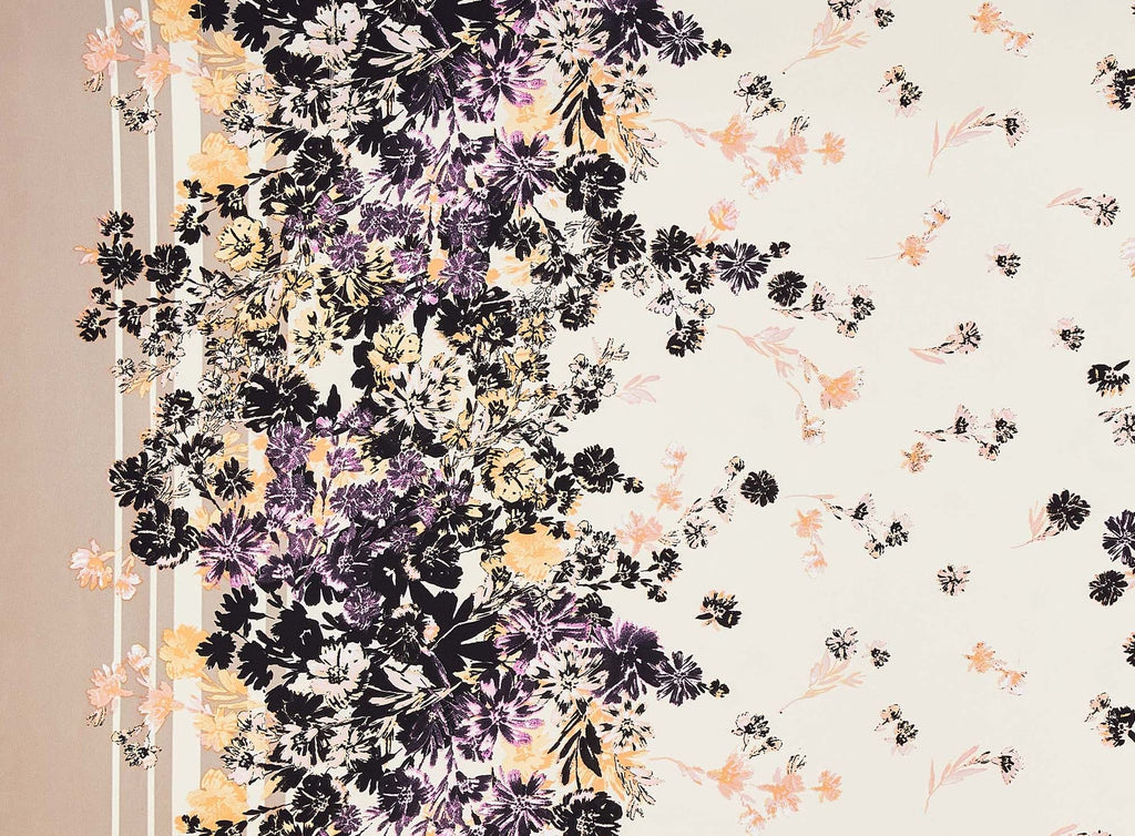 MEADOW FLORAL DOUBLE BORDER TWILL | 50799-4370  - Zelouf Fabrics