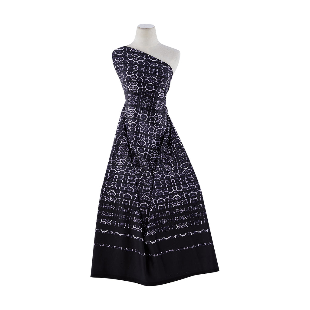 SKIN STRIPE DOUBLE BORDER ON SCUBA  | 50812-5631 900 GREY/BLACK - Zelouf Fabrics