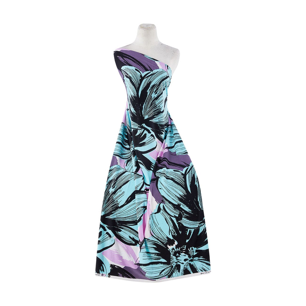 649 VIOLET/SURF | 50900-1181 - GIGNATIC FLOWER ON ITY - Zelouf Fabrics