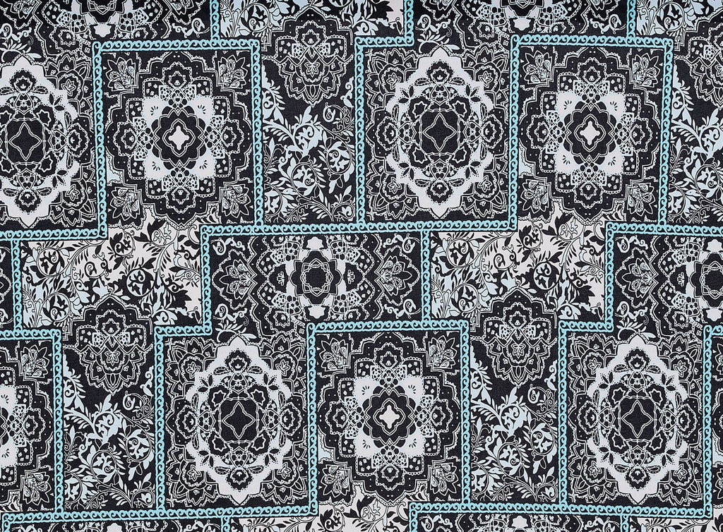 914 BLACK/BLUE | 50974-1181 - MEDALLION PATCH ON ITY - Zelouf Fabrics