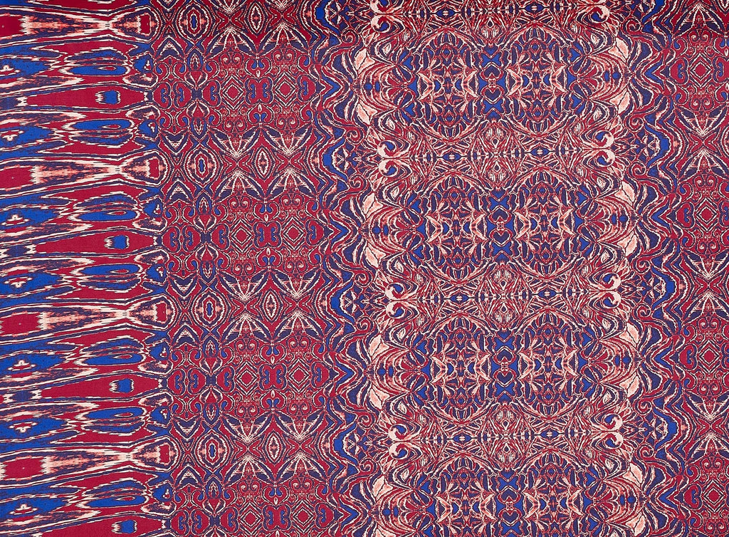 384 WINE/BLUE | 51026-1181 - PRINT ON ITY - Zelouf Fabrics