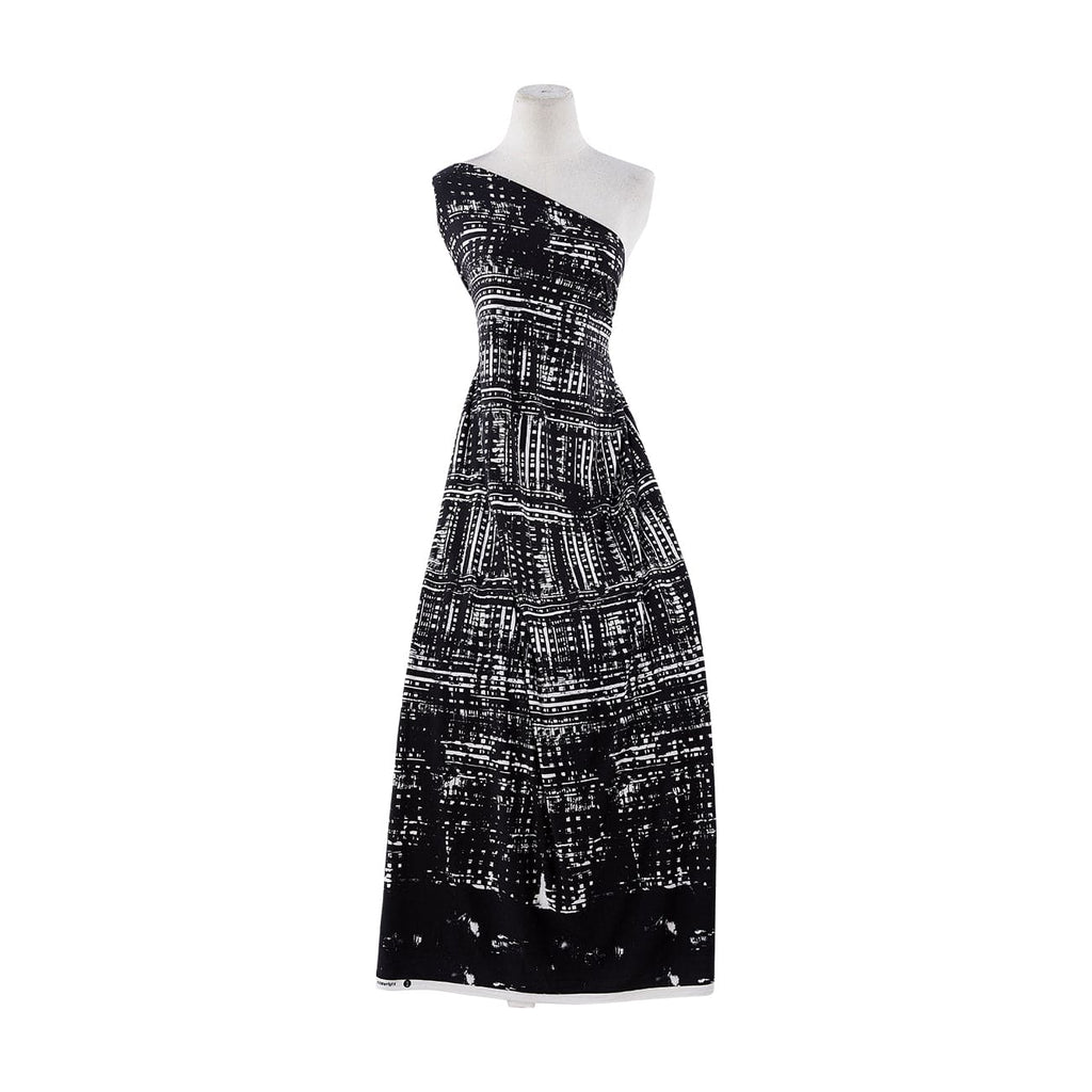 199WHITE/BLACK | 51215-1181 - GEO DOUBLE BORDER ON ITY - Zelouf Fabrics