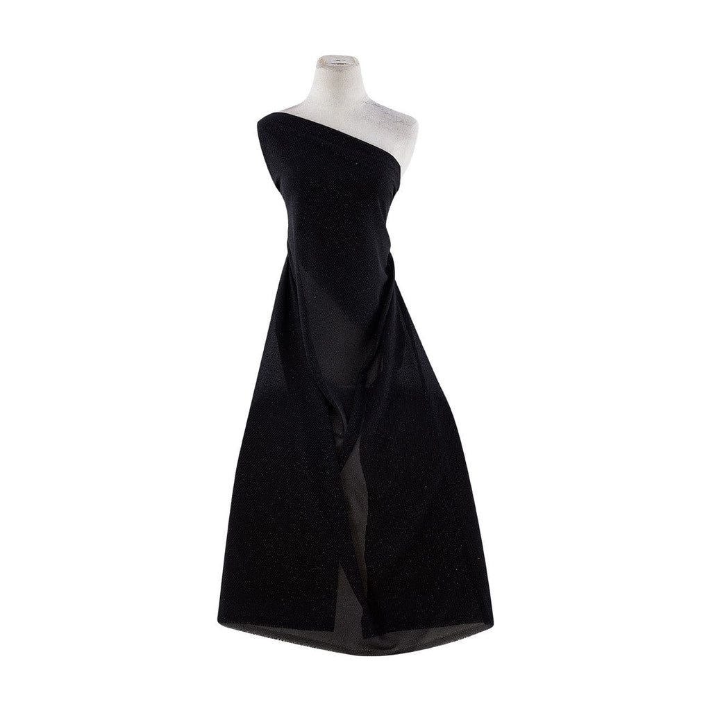 BIAS LINE ROLLER GLITTER ON PEBBLE GEORGETTE  | 5137 99PERFECT BLACK - Zelouf Fabrics