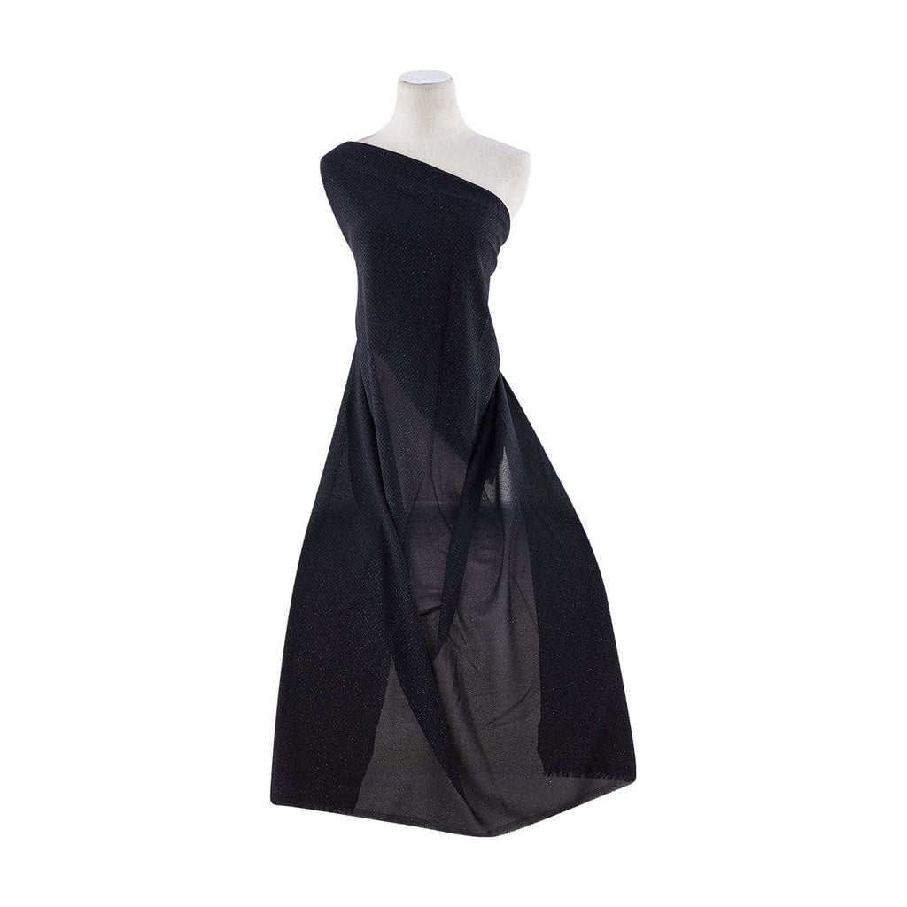 JENNA ROLLER GLITTER ON PEBBLE GEORGETTE  | 5141 99PERFECT BLACK - Zelouf Fabrics