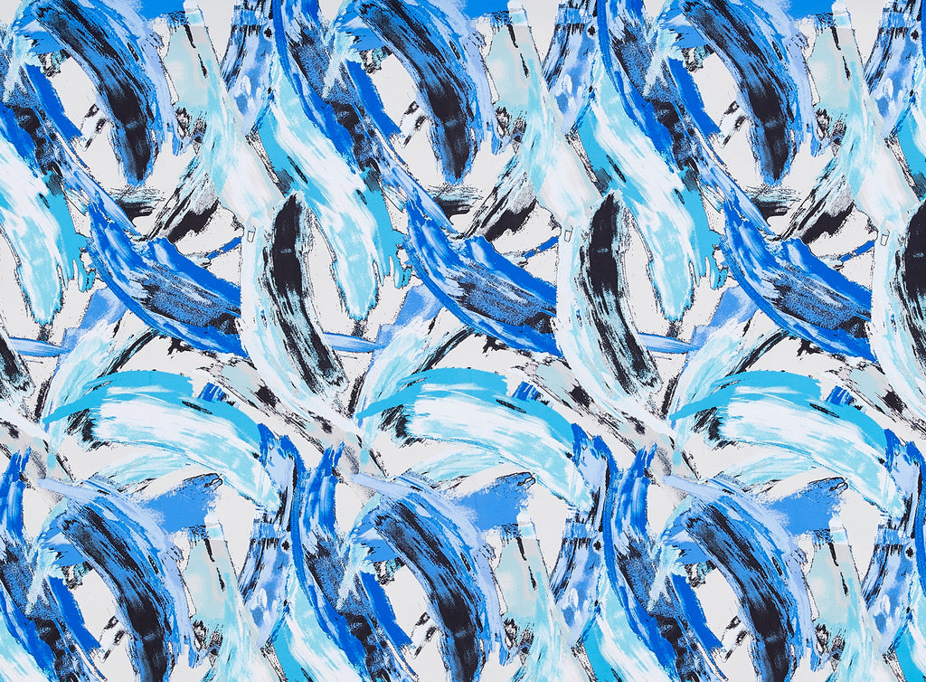 244 CREAM/BLUE | 51603-5877DP - PRINT ON SCUBA *DIGITAL SAMPLE* - Zelouf Fabrics