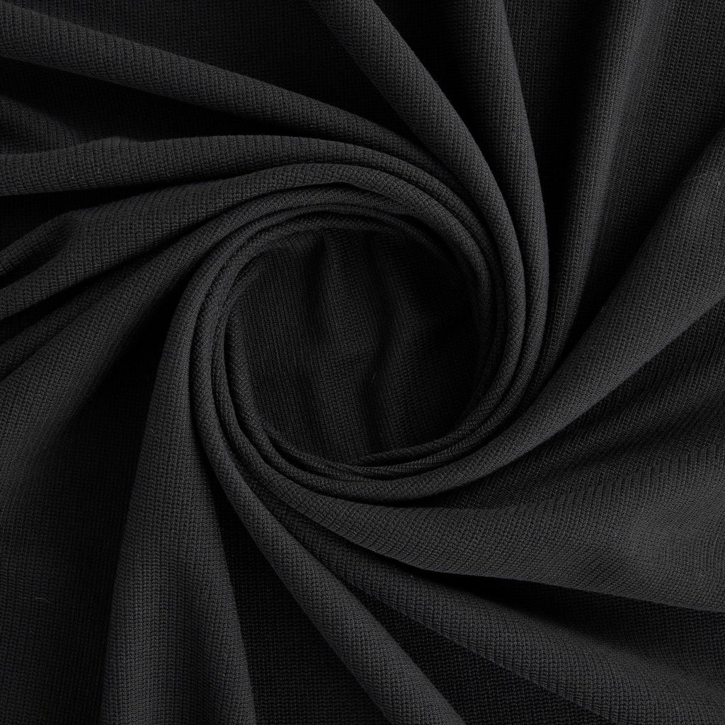CELIA OTTOMAN KNIT  | 26500 BLACK - Zelouf Fabrics