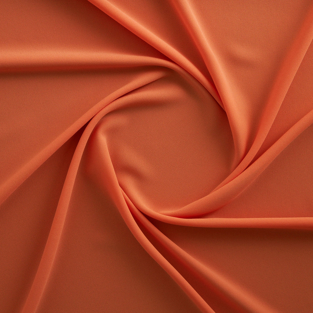 SOUFFLE CREPE CHIFFON | 5200 BRILLIANT CORAL - Zelouf Fabrics