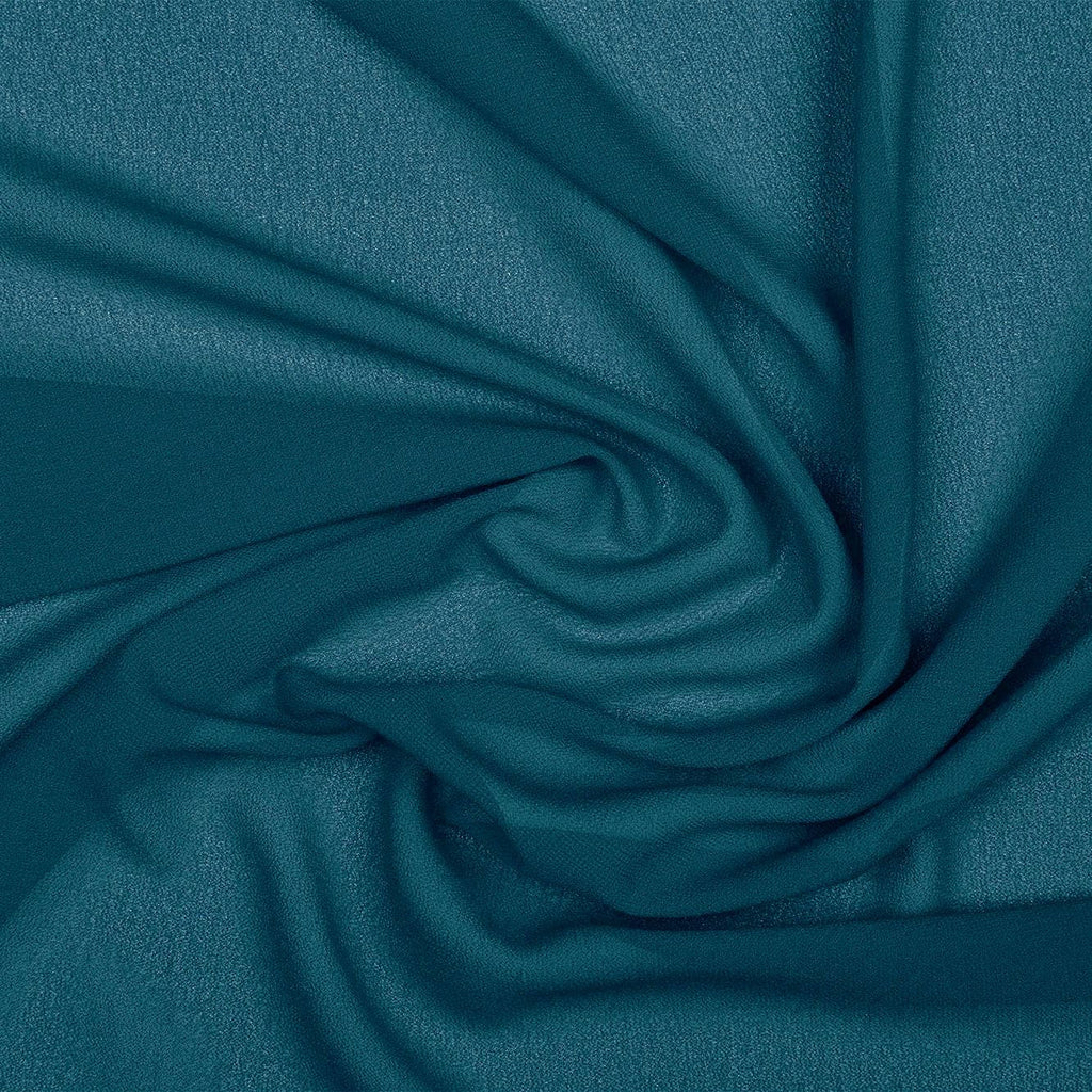 SOUFFLE CREPE CHIFFON | 5200 ESSENTIAL TURQ - Zelouf Fabrics