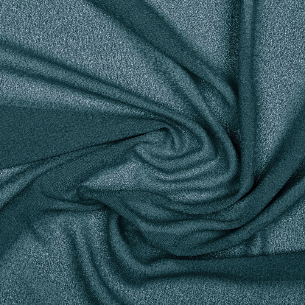 SOUFFLE CREPE CHIFFON | 5200 SCUBA BLUE - Zelouf Fabrics