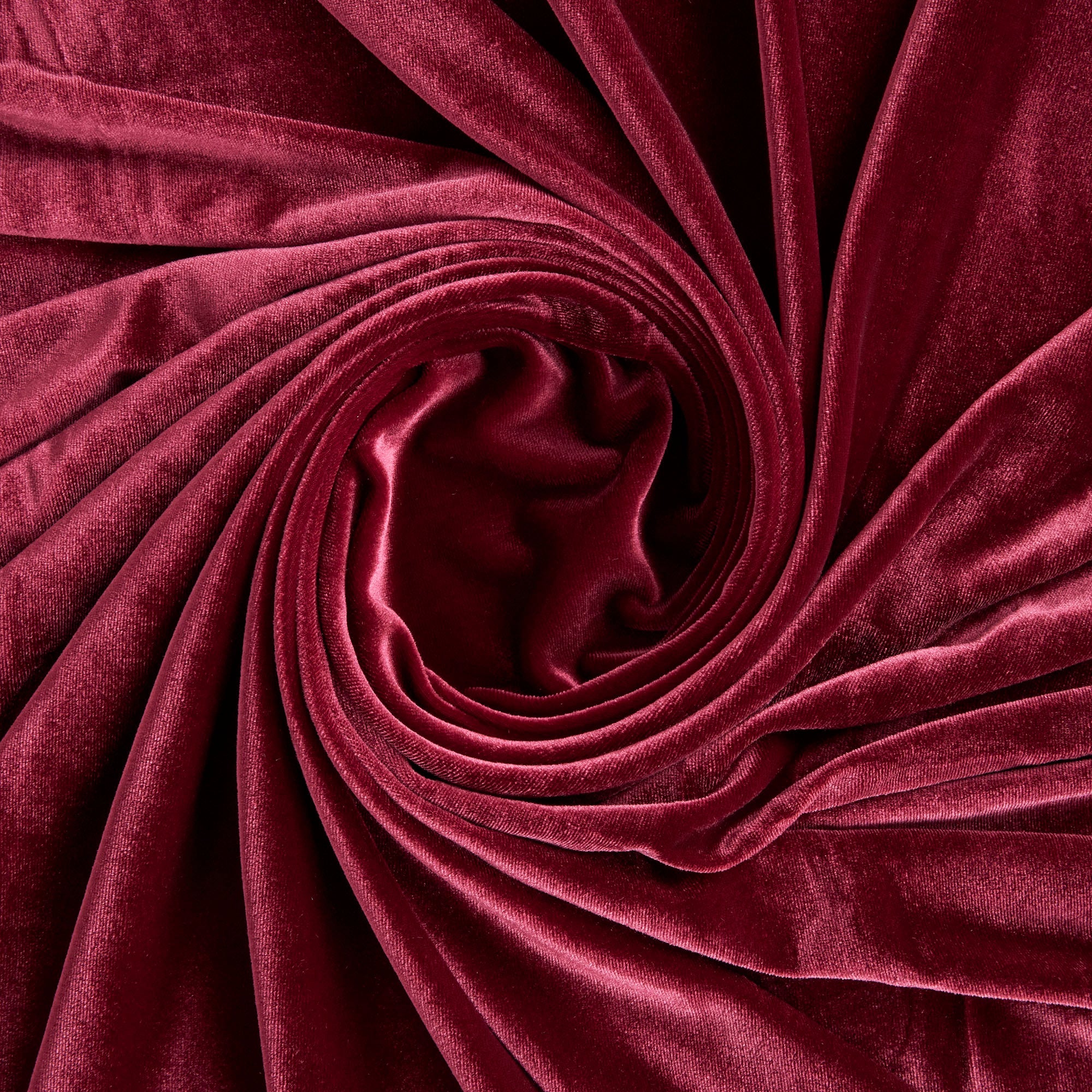 Solid Color Cherry Red Flocking Velvet Fabric Sold by the Yard for