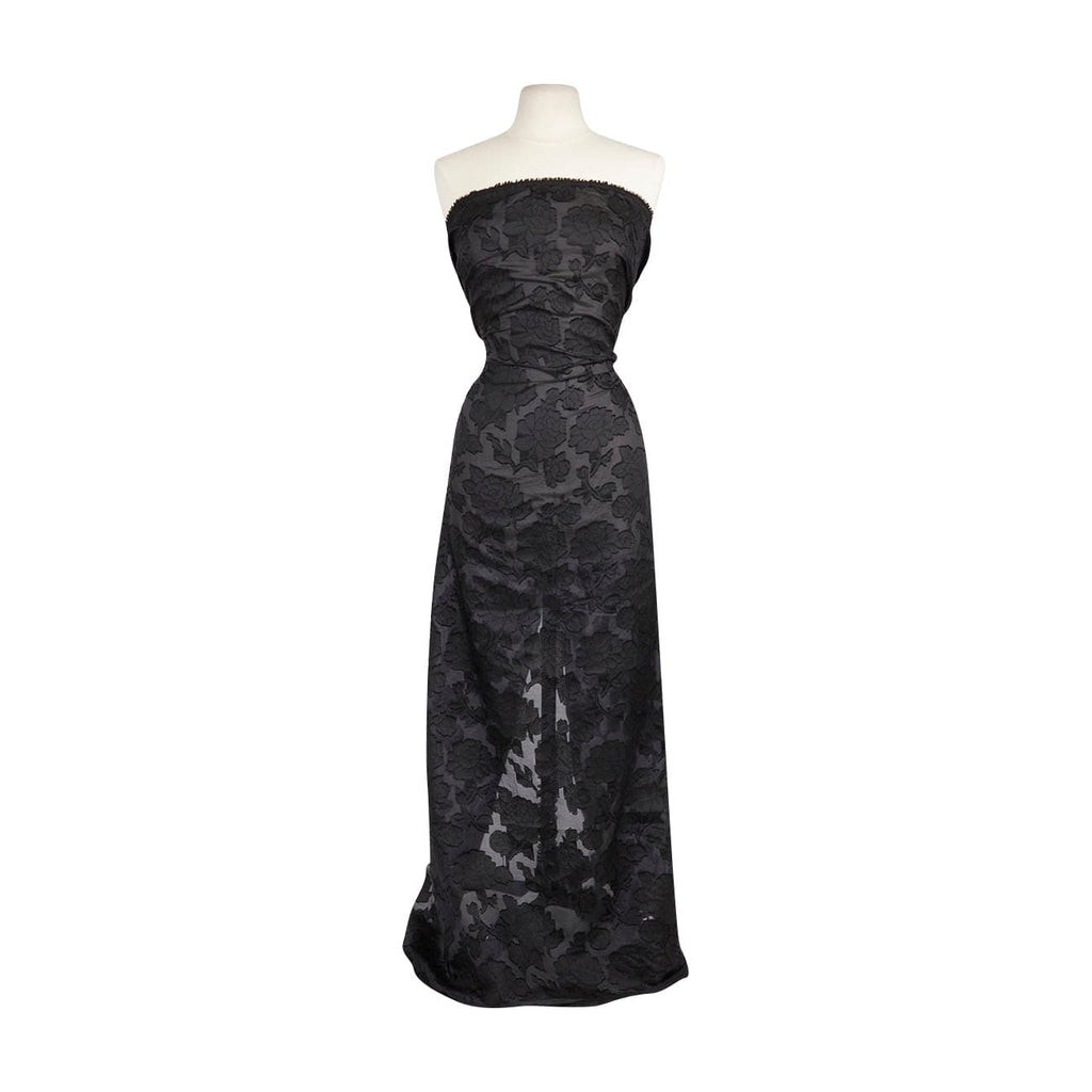 LORELAI FLORAL CLIPPED ORGANZA JACQUARD '  | 26492 BLACK - Zelouf Fabrics