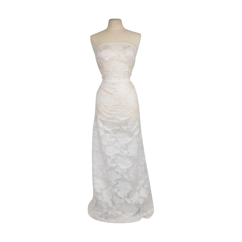 LORELAI FLORAL CLIPPED ORGANZA JACQUARD '  | 26492 WHITE - Zelouf Fabrics