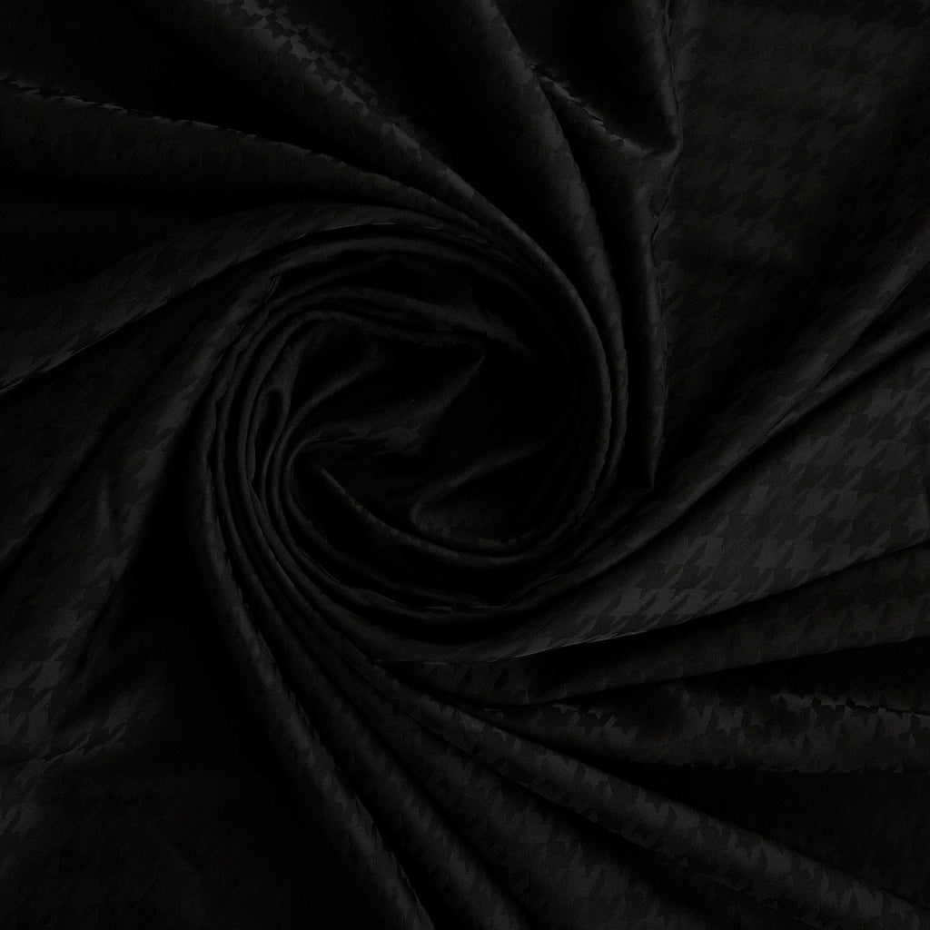 OLIVIA HOUNDSTOOTH STRETCH SATIN JACQUARD  | 26459  - Zelouf Fabrics