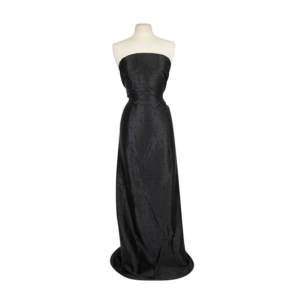 ISABELLA ROSE STRETCH SATIN JACQUARD  | 26460 BLACK - Zelouf Fabrics