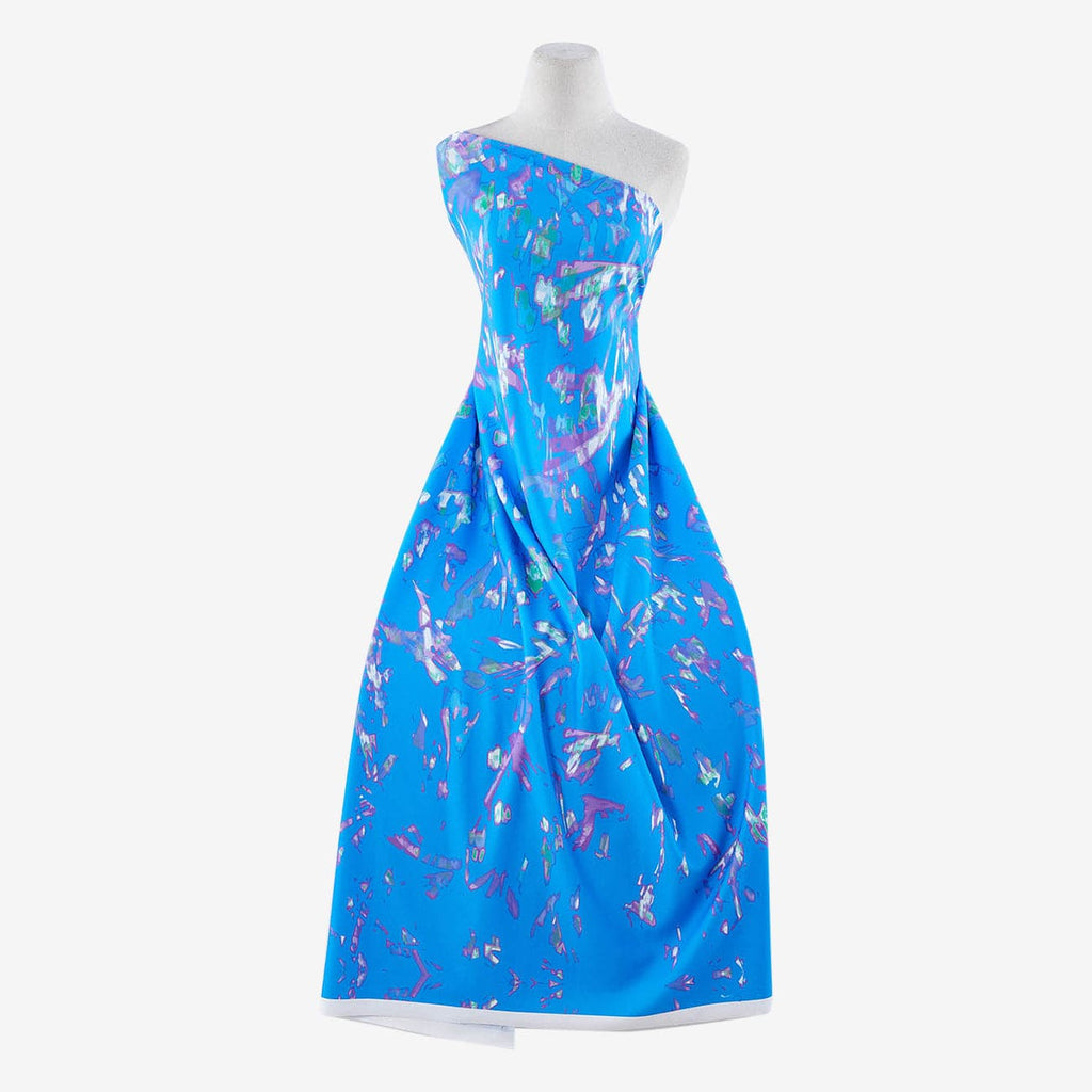 461 BLUE/ORCHID | 53249-5664DP - PRINT ON SCUBA Crepe - Zelouf Fabric