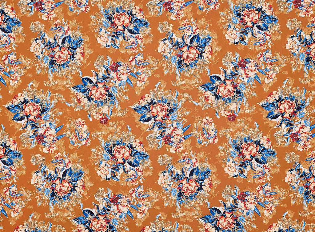 584 GOLD/BLUE | 53313-3988DP - ZS1802C PRINT ASHLEY CREPE - Zelouf Fabrics