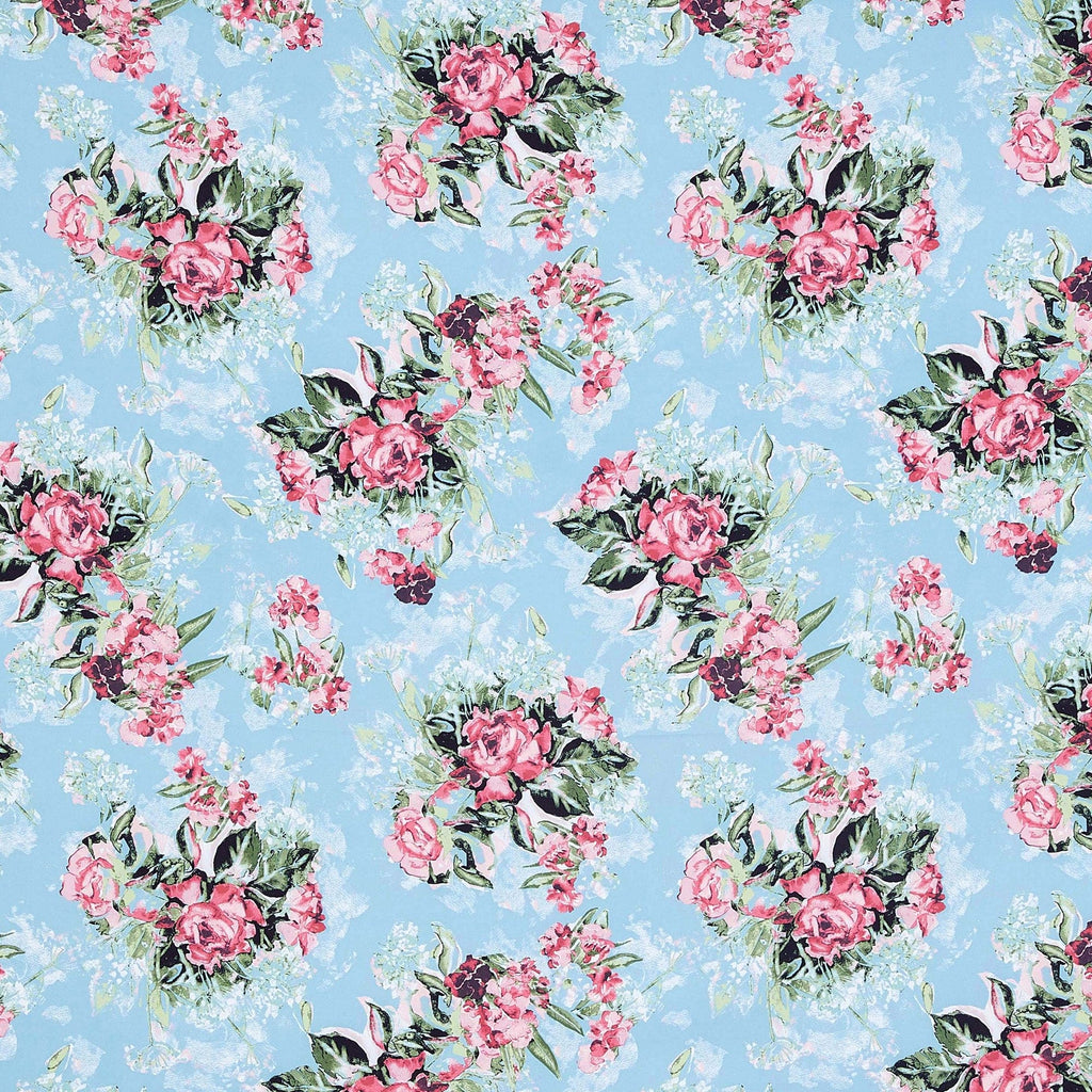 487 DUSTYAQUA/ROSE | 53313-3988DP - ZS1802C PRINT ASHLEY CREPE - Zelouf Fabric