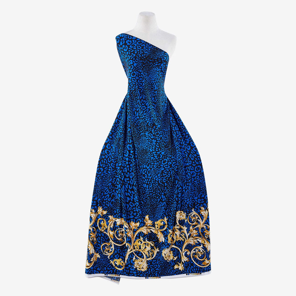 495 BLUE/GOLD | 53913-1181 - ZS1808G PRINT ON ITY - Zelouf Fabrics