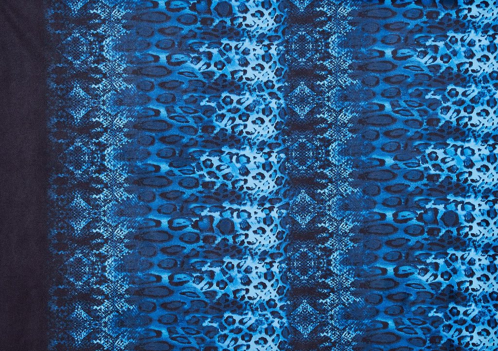 449 OCEAN/BLACK | 54017-5664DP - ZS1810HH PRINT ON SCUBA CREPE - Zelouf Fabrics