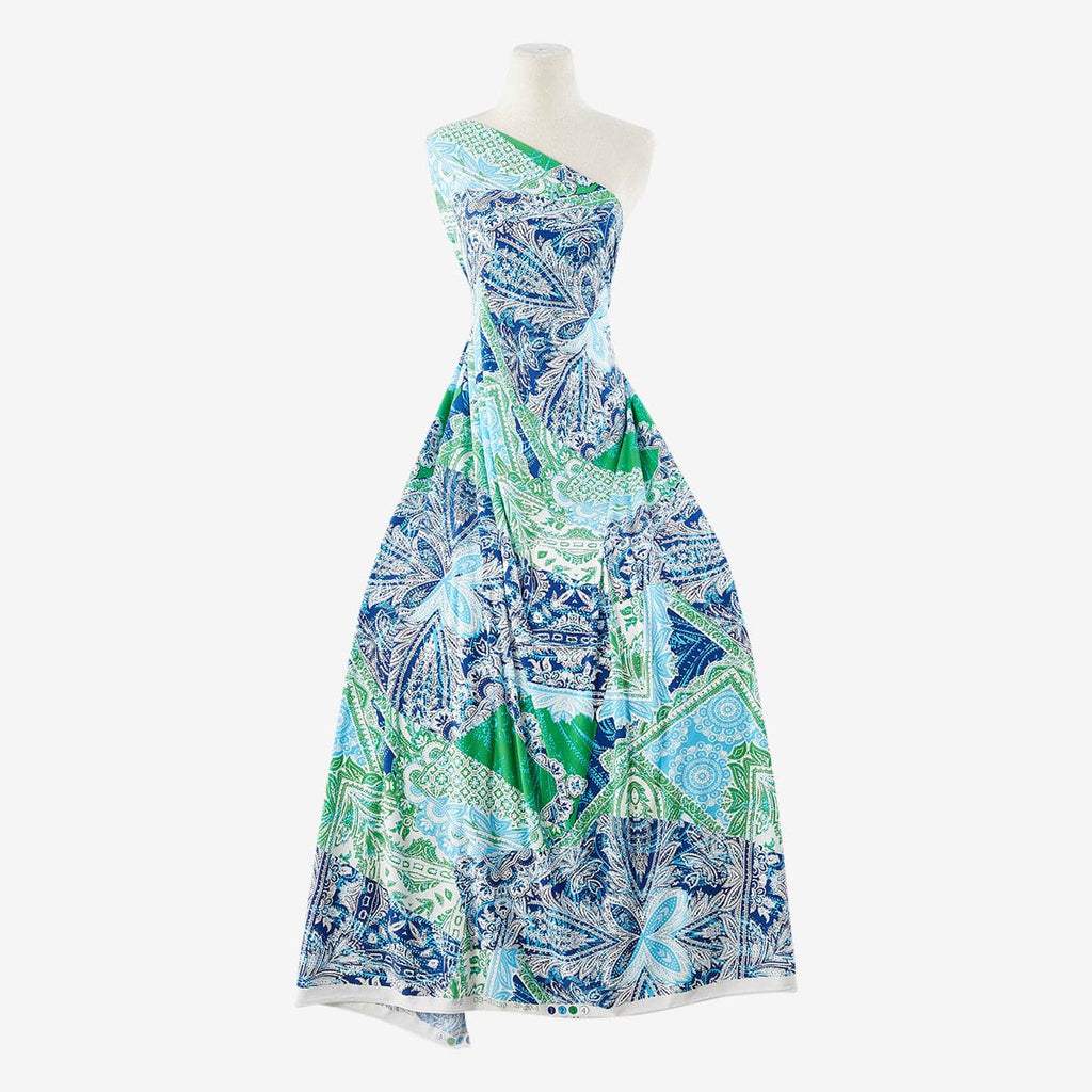 417 BLUE/GREEN | 54181-1181P - ZS1901V PRINT ITY PUFFE - Zelouf Fabrics