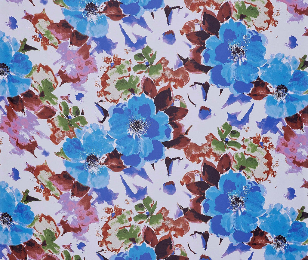 424 BLUE/BROWN | 54296-3333DP - ZS1905D PRINT HI MULTI CHIFFON - Zelouf Fabrics