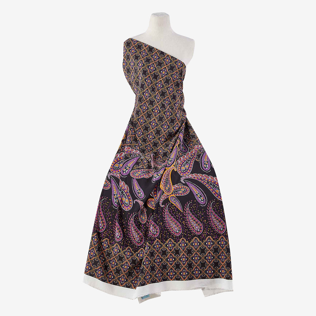 986 PLUM/ORANGE | 54438-7459DP - ZS1907MM PRINT MAROCAIN  - Zelouf Fabrics