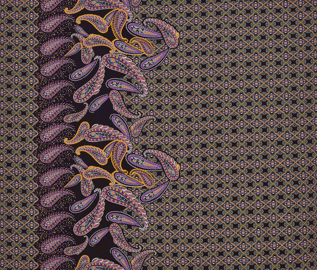 986 PLUM/ORANGE | 54438-7459DP - ZS1907MM PRINT MAROCAIN  - Zelouf Fabrics