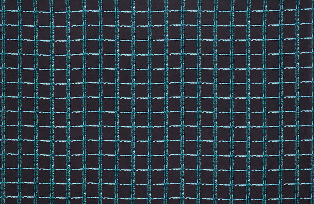 947 BLK/TEAL | 54587-5200DP - ZS1910F PRINT SOUFFLE - Zelouf Fabrics