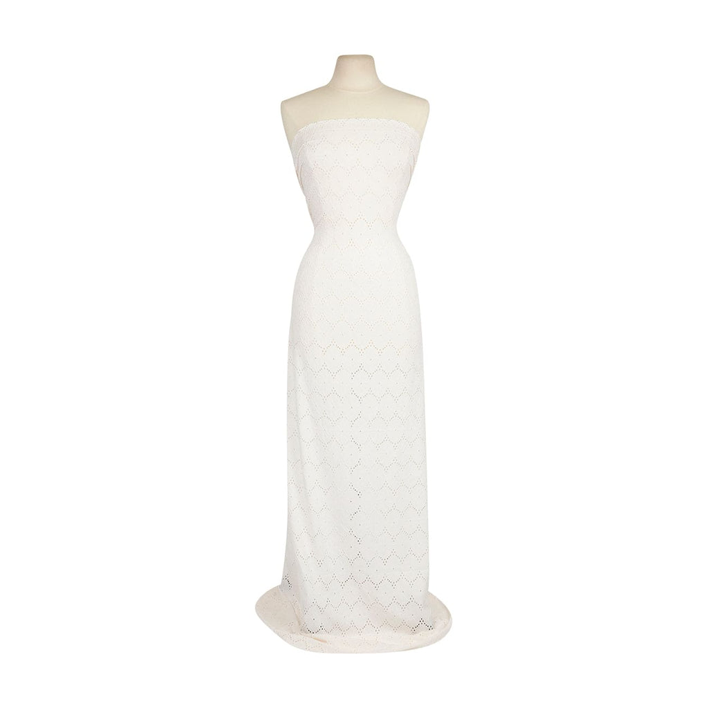 FLORENCE DAISY KNIT EYELET  | 26449 LUMINOUS WHITE - Zelouf Fabrics