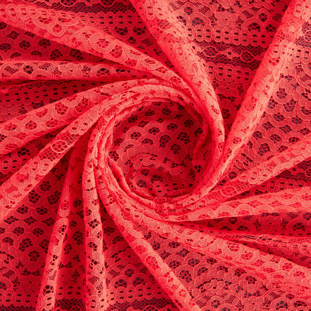MARINA BIADERE CORDED LACE  | 26465 LUMINOUS PAPAYA - Zelouf Fabrics