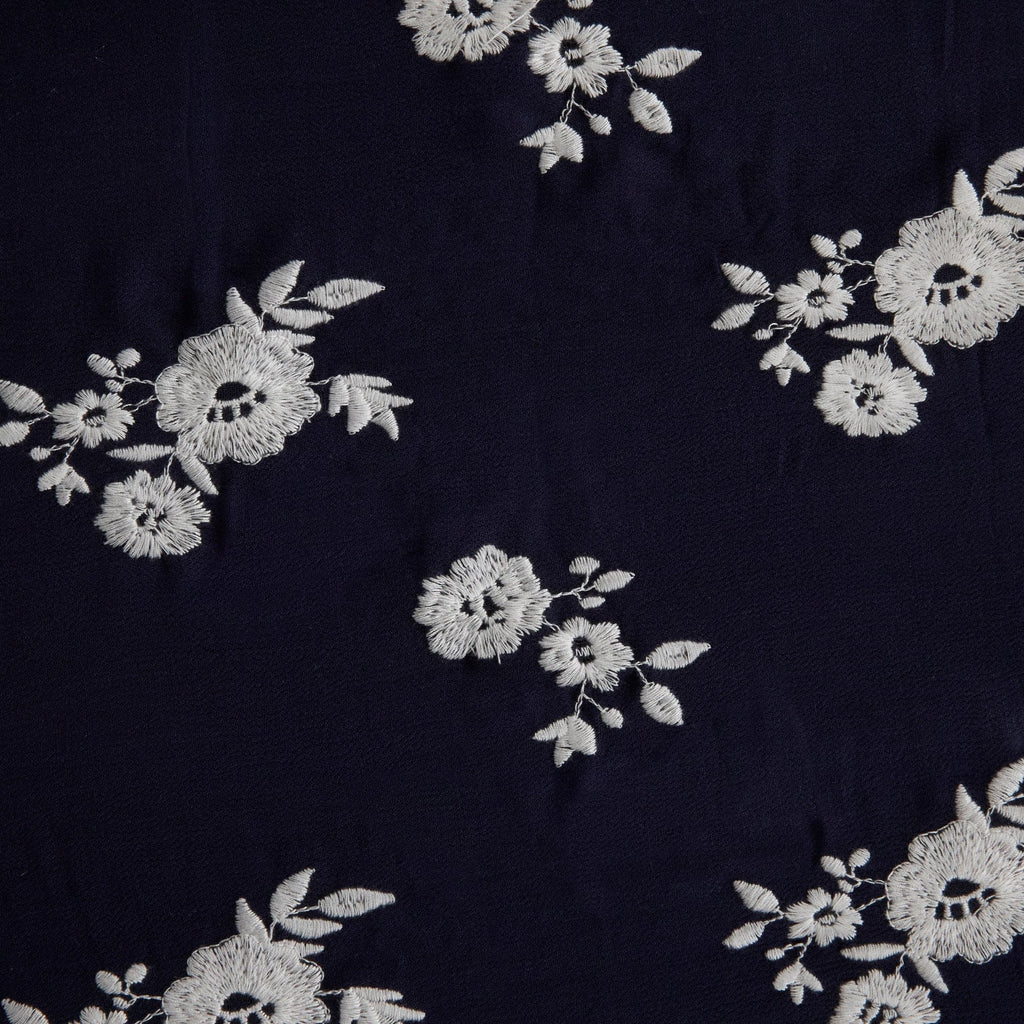 SABRINA DITZY FLORAL EMB RAYON CREPE  | 26495  - Zelouf Fabrics