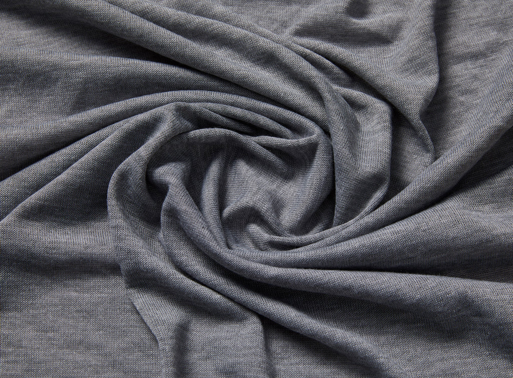 HACCI RAYON SPANDEX | 5731 HEATHER GREY - Zelouf Fabrics