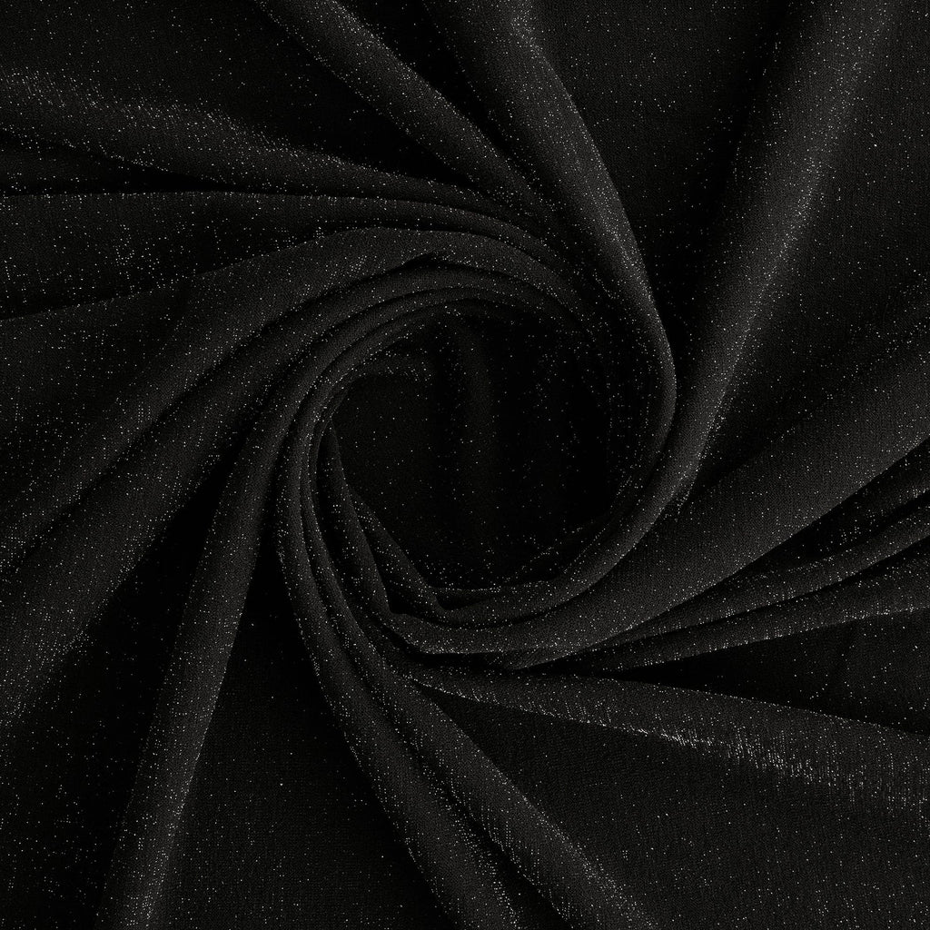 SCUBA CREPE LUREX | 5664-LUREX BLACK - Zelouf Fabrics