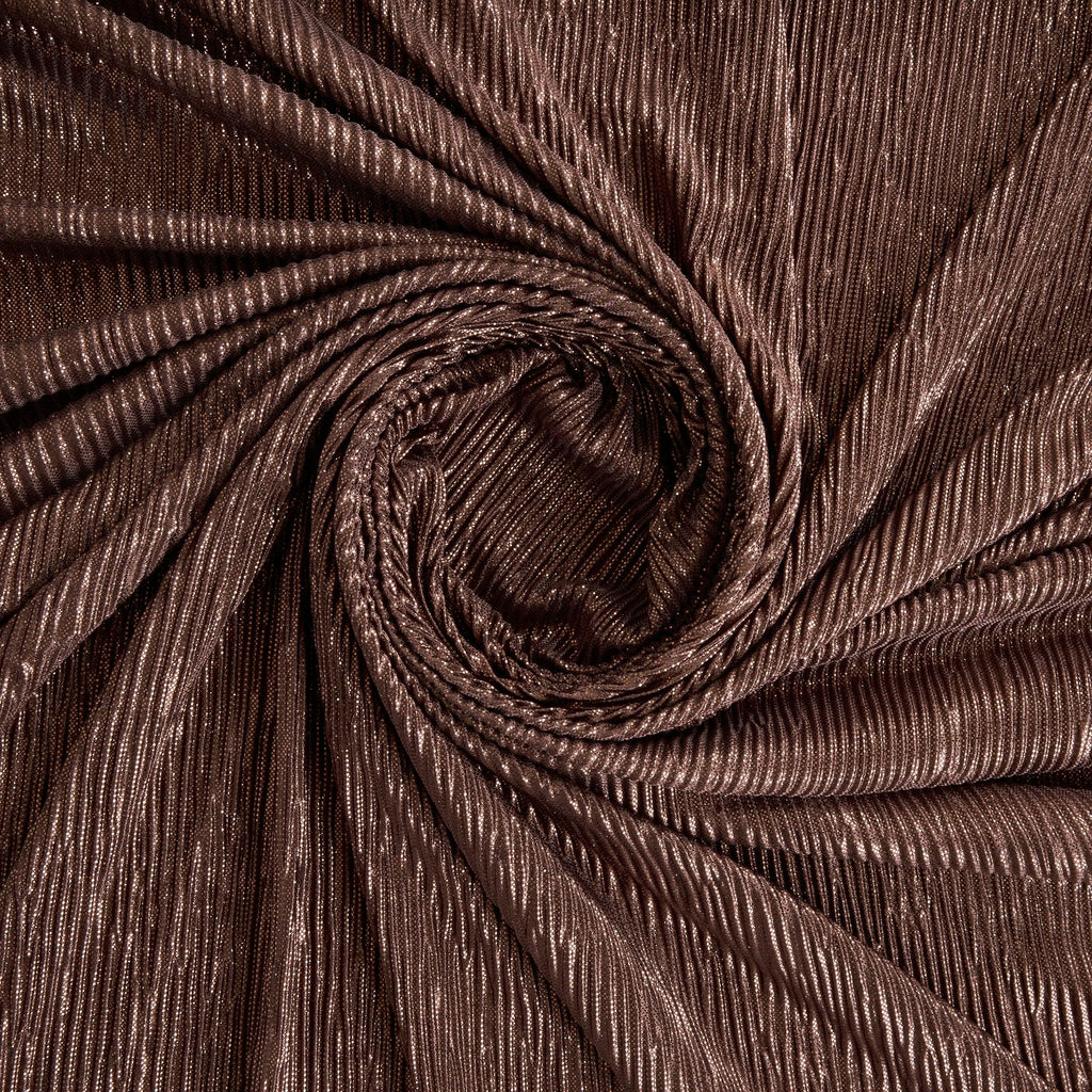 CHOCOLATE BROWN | YVETTE FOIL CRINKLE BODRE | 26371 - Zelouf Fabrics