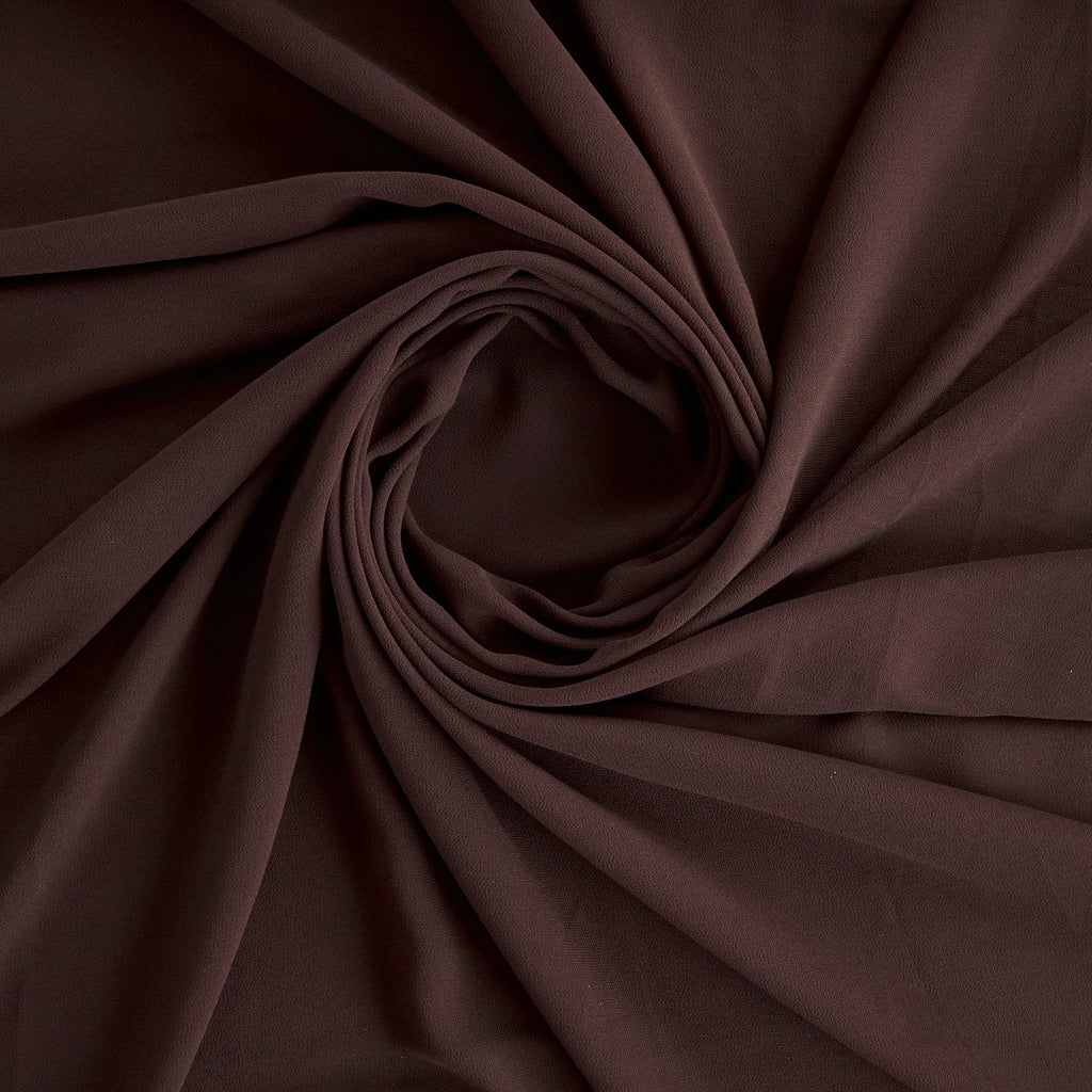 SOUFFLE CREPE CHIFFON | 5200 FINE CHOCOLATE - Zelouf Fabrics