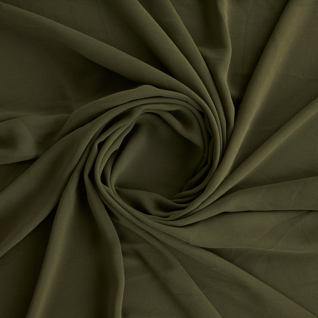 SOUFFLE CREPE CHIFFON | 5200 FINE OLIVE - Zelouf Fabrics