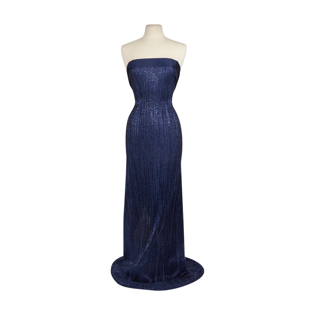 SAMANTHA PLEAT W/FOIL  | 26538 NAVY/ATLANTIC - Zelouf Fabrics
