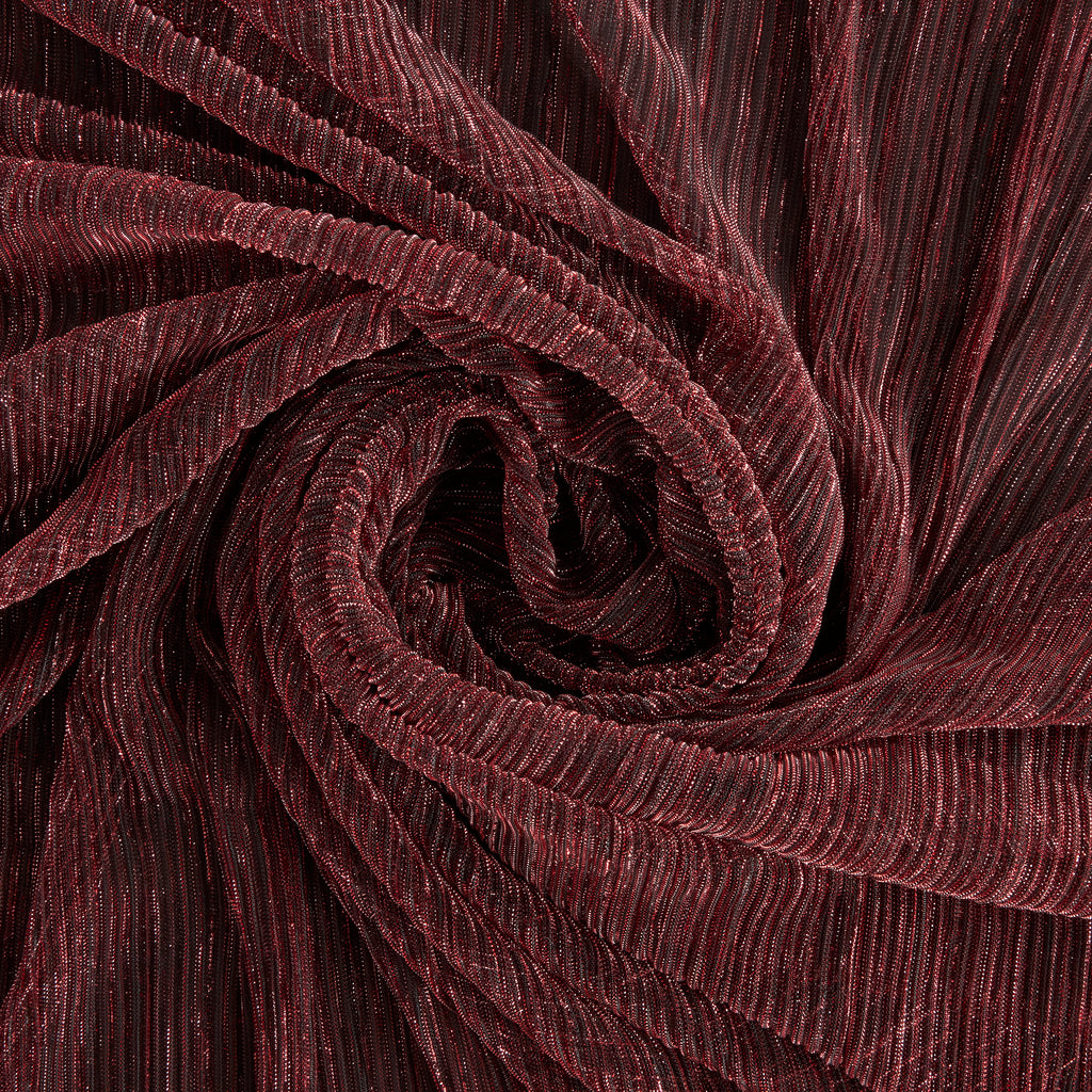 ABY CRINKLED LUREX MESH  | 26018PLT BLACK/RED/ROSE - Zelouf Fabrics